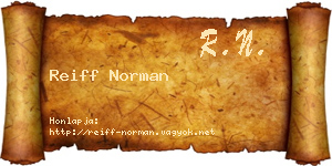 Reiff Norman névjegykártya